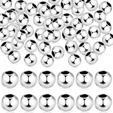 50Pcs 925 Sterling Silver Beads for Jewelry Making, 3Mm Sterling Silver Spacer B