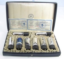 ANTIQUE BRIGHTSONS TRUE BLUE VACUUM TUBES BOX W/1 BLUE TUBE & 7 RCA UV199 TUBES