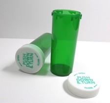 Prescription Medicine Vials-Caps 16 Dram GREEN-10 Pack-ONLY 5.95 Pharmacy Grade