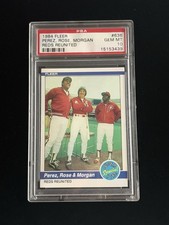 1984 Fleer #636 Perez Rose Morgan Reds Reunited PSA 10 GEM MINT