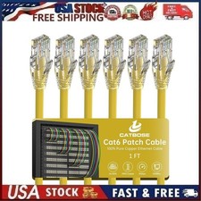 Cat 6 Patch Cables 1 ft 6Pack Cat6a Ethernet Patch Cable 10Gbps 550Mhz Yellow
