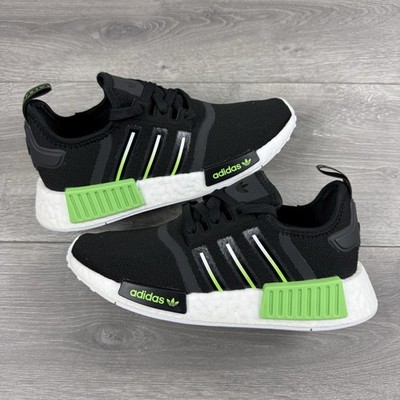 Adidas NMD_R1 Unisex Kinder Schuhe ''Schwarz / Grün'' - Größe UK 4 / EU 36 2/3