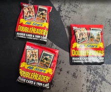 MLB Topps 1989 All-Stars Double Headers Trading Card Hobby Box [3 packs)
