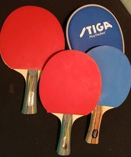 Lot of 3 Ping Pong Blades: 2 Ping-Pong 1 STIGA with Case