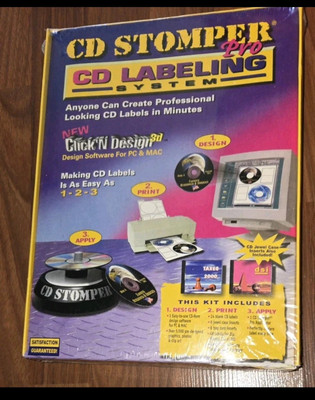 NEW SEALED CD Stomper Pro CD Labeling System PC / MAC CD-Rom, Labels, Inserts ++