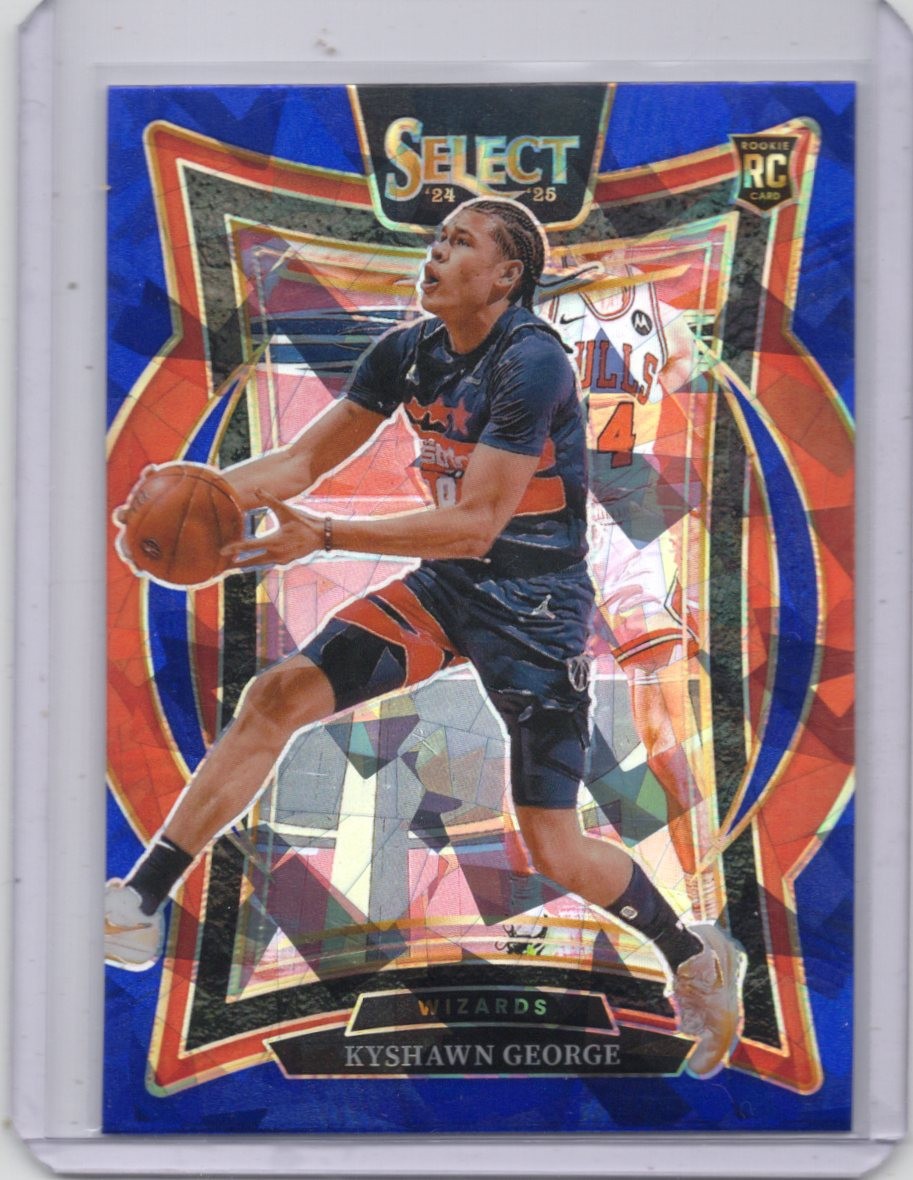 2024-25 Panini Select - Concourse Kyshawn George #85 Blue Cracked Ice (RC)