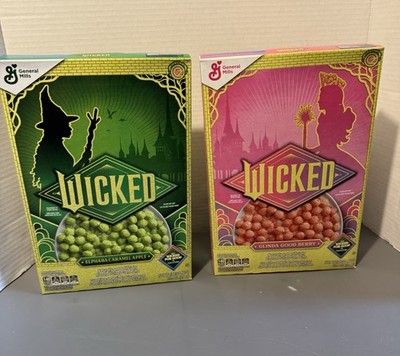Wicked For Good Cereal Lot Of 2 One Box Each Glinda Elphaba New Unopened Ltd Ed