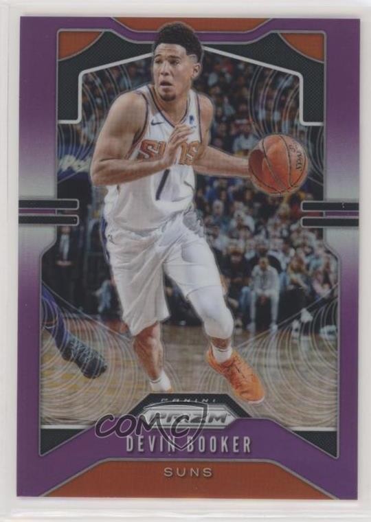 2019-20 Panini Prizm Purple Prizm 28/75 Devin Booker #67 7y2