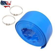 3" x 50FT Discharge Hose for Swimming Pools, Heavy Duty PVC Lay Flat Water Hose