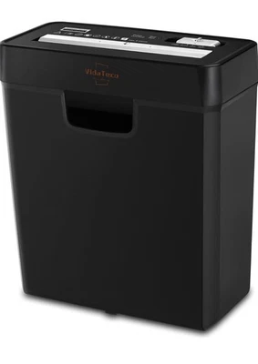 VidaTeco Strip Cut Paper Shredder Home Use, 6 Sheet Shreds Paper/Card/Paper Shr