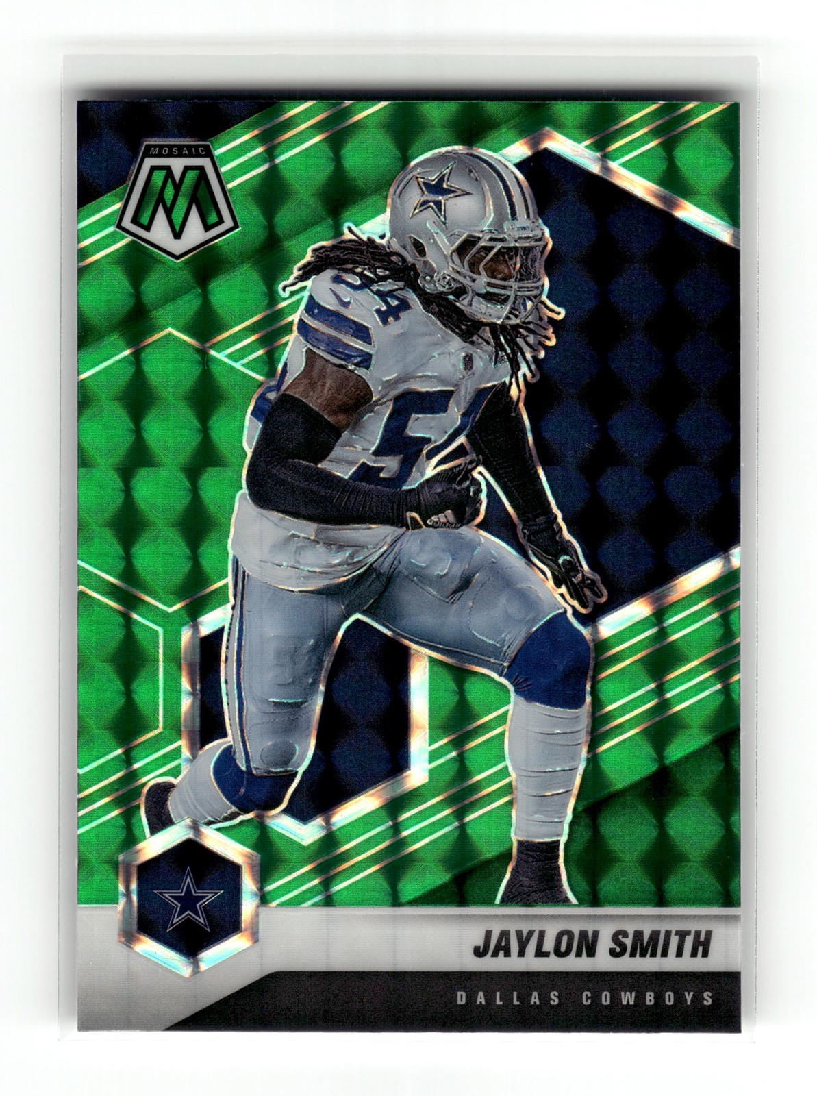 Jaylon Smith 2021 Panini Mosaic #65 Dallas Cowboys Prizm Green
