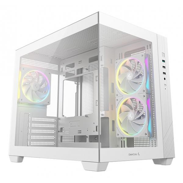 Deepcool Bianco " Cg330 3F Wh Micro Atx Mini Tower White" (Matx, Mini-Itx), Case Pc, - Immagine 2