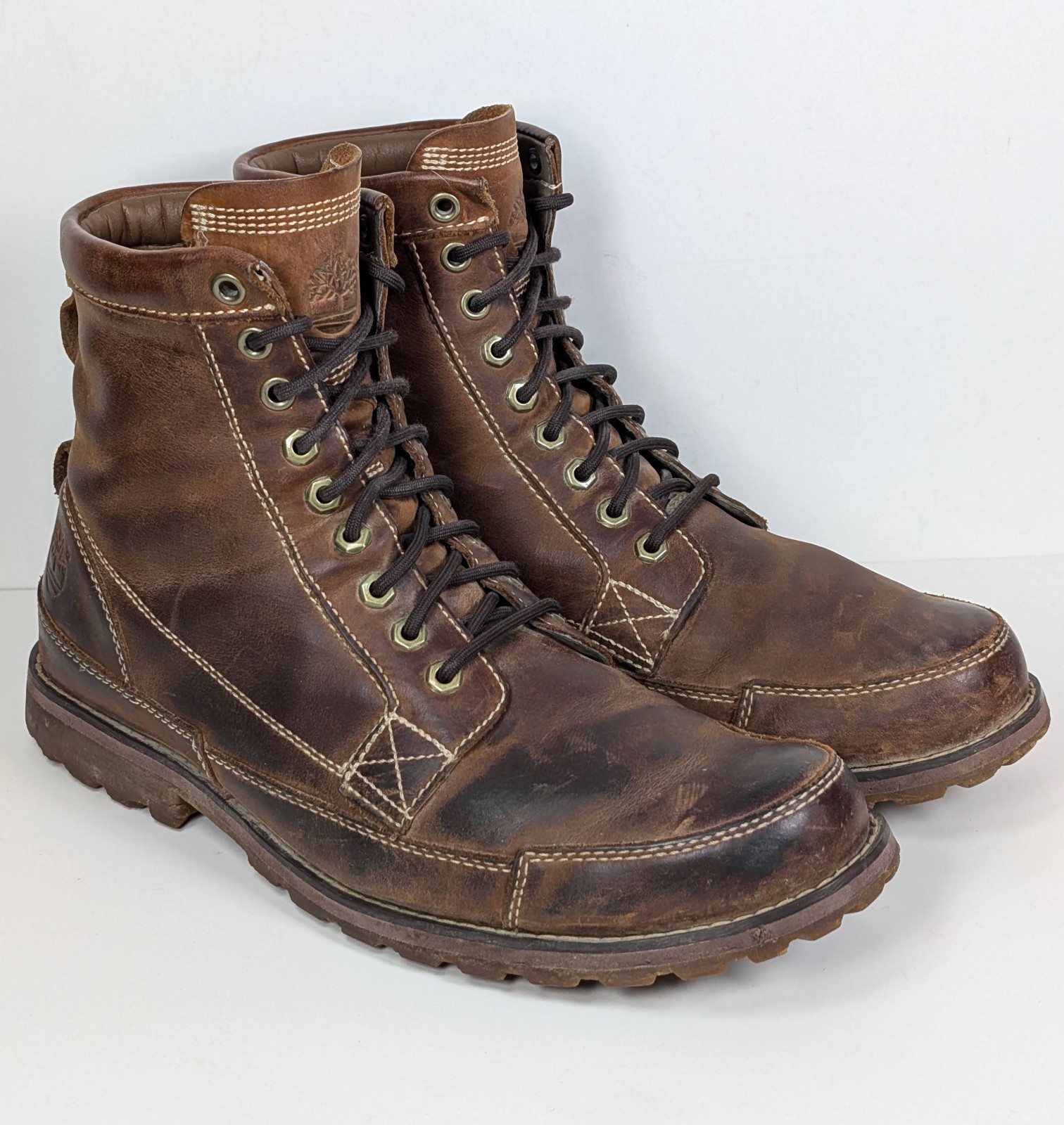 's 12 M Brown Leather 6" Ankle Boots Hiking Street