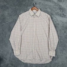 Charles Tyrwhitt Dress Shirt Mens 18/37 Multicolor Tattersall Plaid Wool Blend