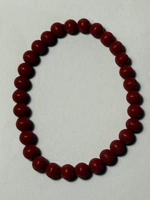 Natural Cinnabar Red Velvet Bracelet 6mm 天然朱砂红丝绒手串6mm