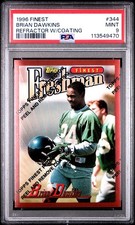1996 Topps Finest Brian Dawkins Refractor With Coating #344 PSA 9 (RC)