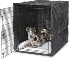 XXL Dog Crate Cover Black Polyester Privacy Kennel Cover Fits Most Giant