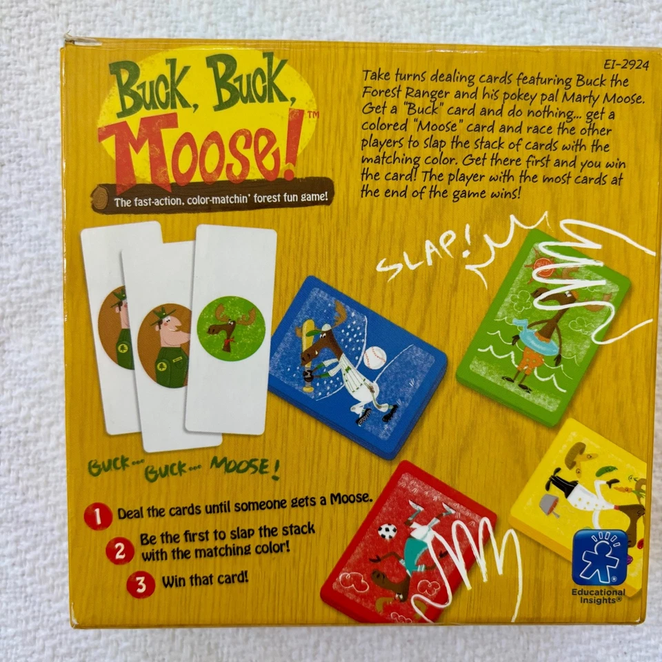 Buck Buck Moose. Juego de cartas a juego de colores para niños. Acción rápida. Slap the Stack. Foto 2 de 4