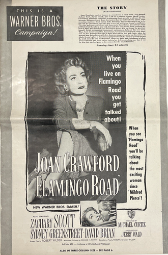Joan Crawford Flamingo Road Warner Bros Campaign 1949 12pg Ad Poster Pressbook - Picture 1 of 24