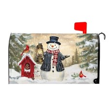 Winter Mailbox Covers Magnetic Standard Size 21 x 21x18 in Winter Snowman Tree