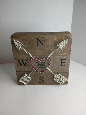 Primitives By Kathy String Art Let Your Heart Be Your Compass Rustic Inspire