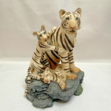 White Tiger And Cubs Sculpture By David Geent...
