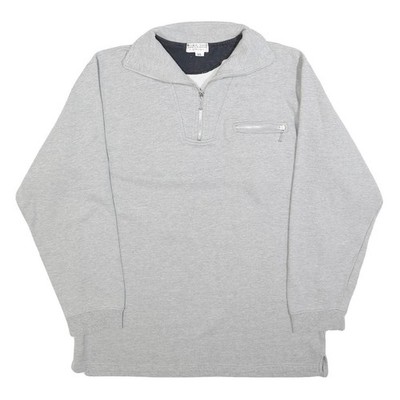 CHALET Herren Graues Sweatshirt aus Baumwollmix XL 1/4 Zip Tasche