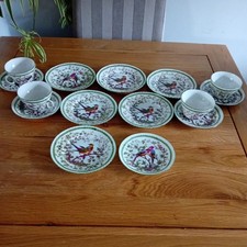 Victoria of Austria Vintage 'Birds of Paradise 4 x Cups & Saucers &, side plates