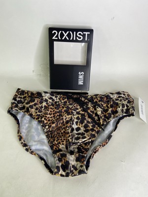 2XIST Rio Swim Brief Swimwear Bottoms Mixed Leopard Animal Print Mens Size L