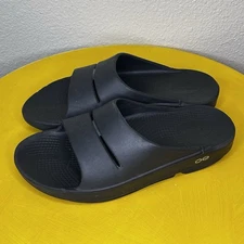 OOFOS Ooahh womens 8 Recovery Slide Black sandals Men’s size 6 Gym Comfort