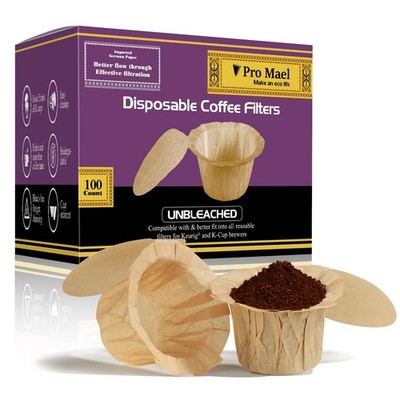 Disposable K Cup Filters for Keurig Brewers - 100 Count Natural Paper