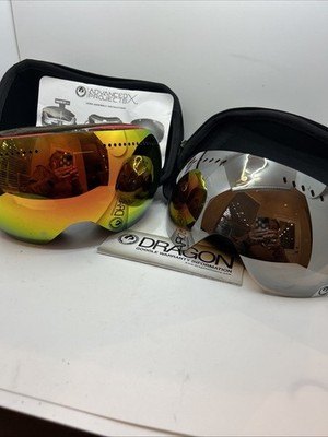 NEW! Rare Nike x Dragon Ski / Snowboard Goggles with Case (issue) and Extra Lens