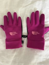 The North Face Girls Pink M Gloves Grippers Touchscreen Compatible Winter