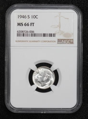 1946-S Roosevelt Dime NGC MS66 Full Torch 57W4