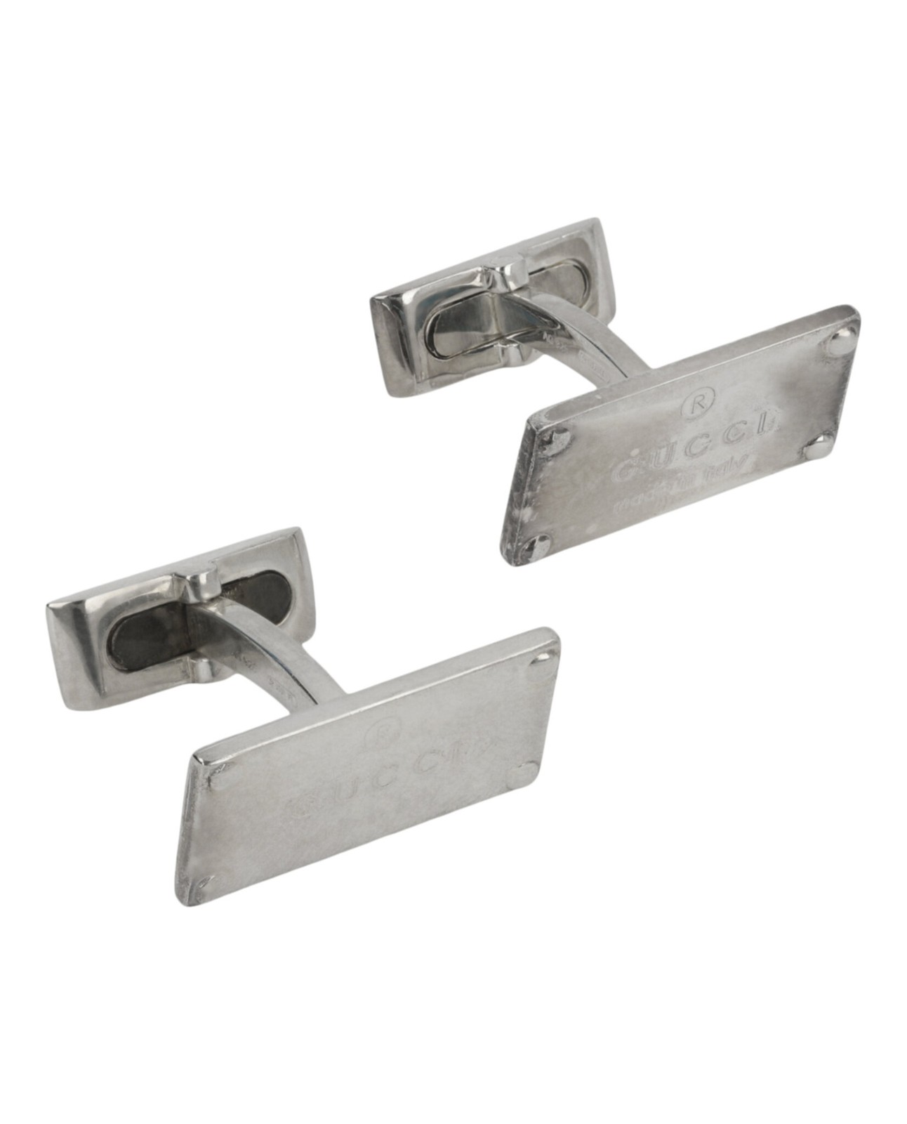 Gucci Mens Sterling Silver Trademark Cufflinks 43290₽