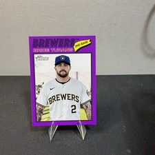 2026 Topps Heritage Purple Border 325 Brice Turang Milwaukee Brewers