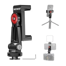 NEEWER 360°Metal Phone Tripod Mount Adapter&Cold Shoe Base for iPhone Huawei