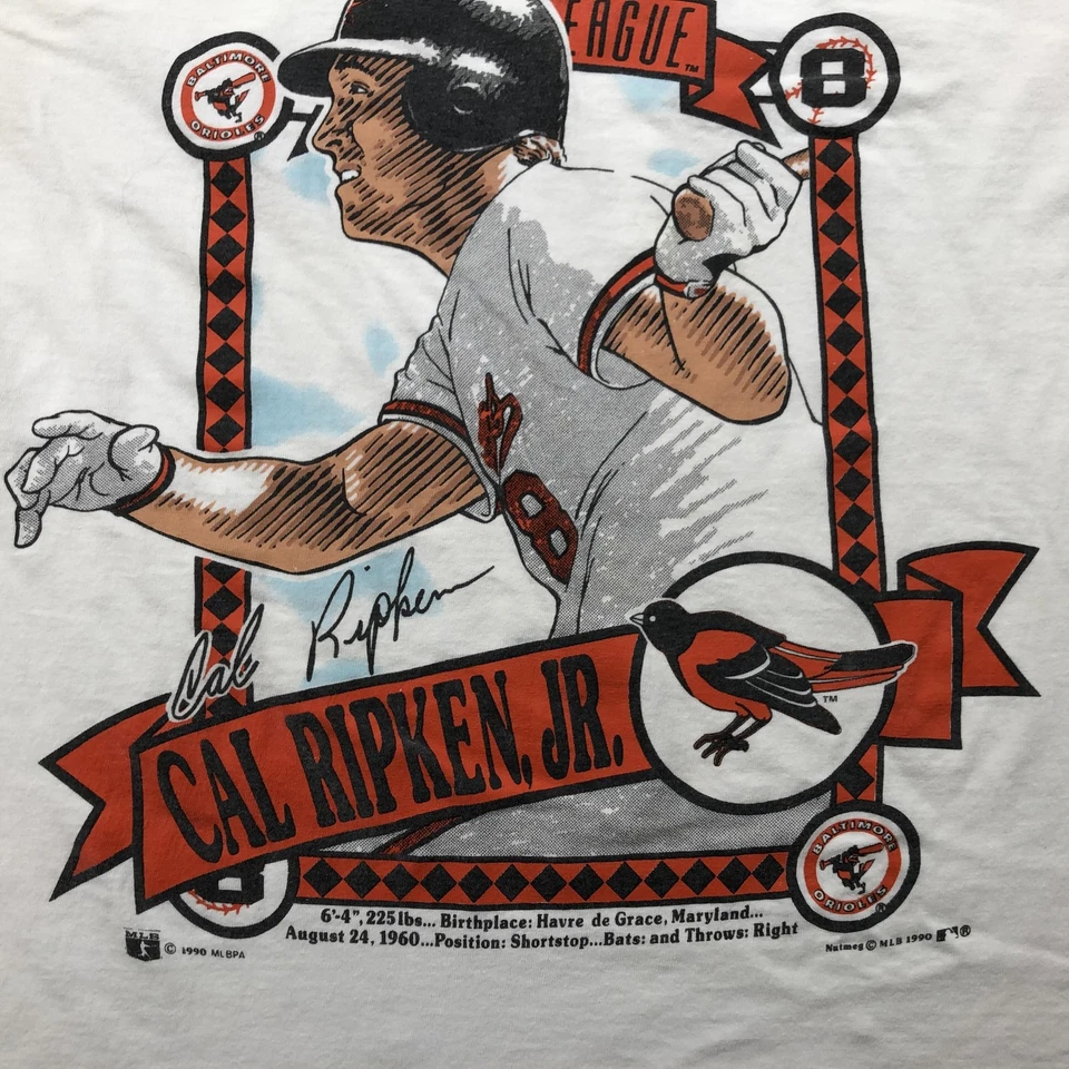 Camisa De Colección Baltimore Orioles Para Hombres Blanca MLB Béisbol Cal Ripken Jr Nuez moscada Años 90 Foto 4 de 4