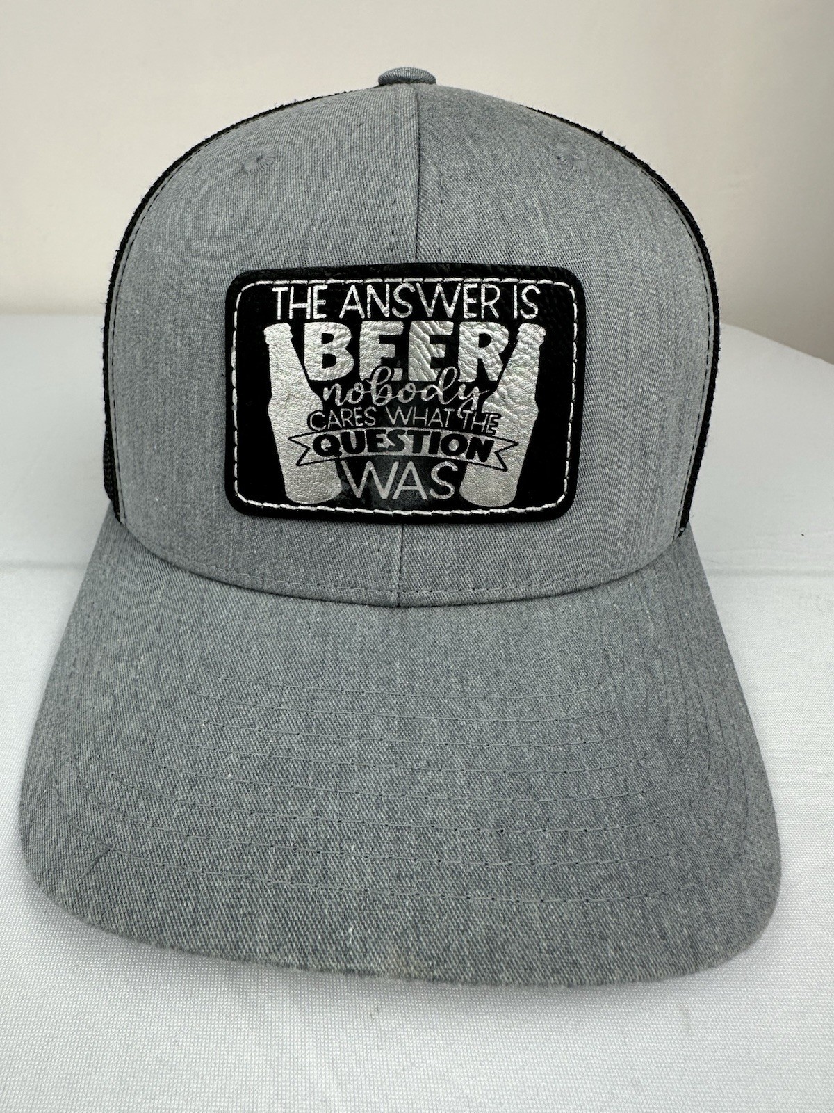The Answer Is Beer Hat Patch SnapBack Mesh - image 2