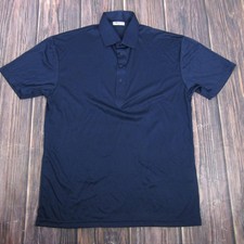 Collars Co Polo Shirt Mens Large Blue Dress Collar Short Sleeve Performance