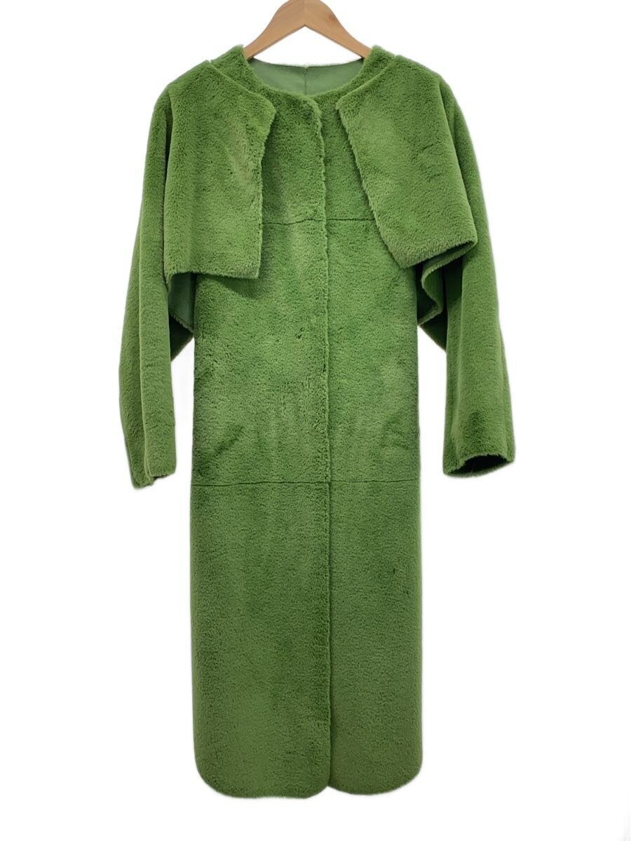 AMERI Coat S Polyester Solid Green Short Overcoat… - image 1