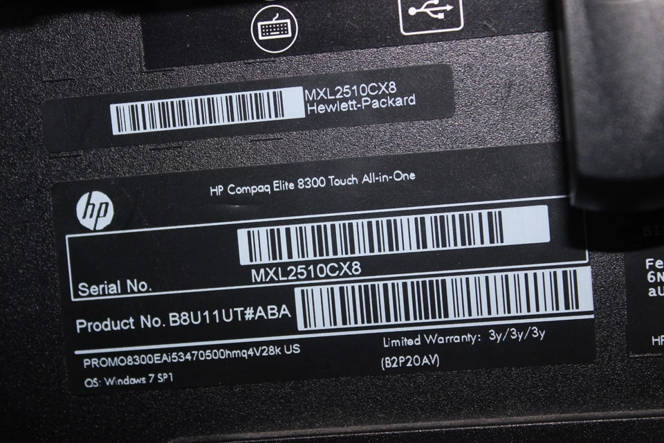 Hp Compaq Elite 8300 Touch All-in-One Business PC Regulatory Model + Stand Used - Image 3 of 4