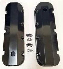 Big Block Chevy BBC 396 427 454 502 FABRICATED BLACK Aluminum Valve Covers TALL