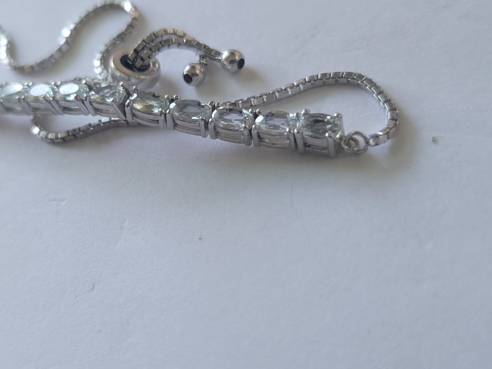 925 Sterling Silver Adjustable String Pull Tennis… - image 7