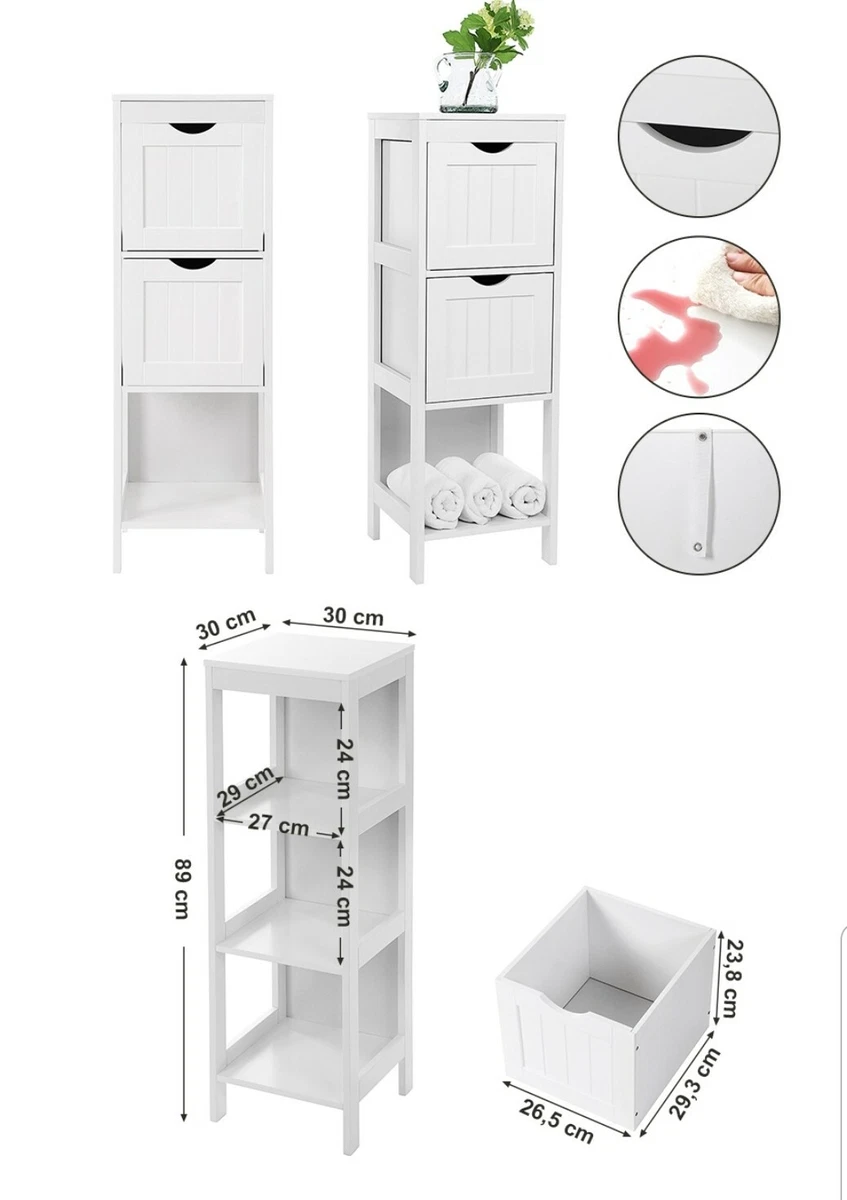 SONGMICS Over-the-Toilet Storage, Bathroom Cabinet with Inside Shelf, White