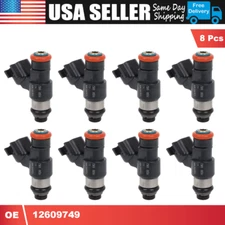 Set of 8 Fuel Injectors 12609749 For 2009-2014 Cadillac Chevrolet GMC Hummer
