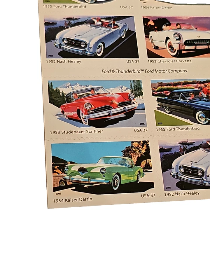Estate Find - 50s SPORTY CARS...BOOKLET...PANE OF 20 (37c) STAMPS - Image 3 of 4