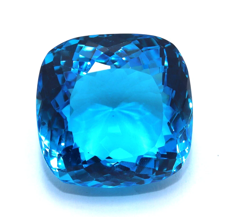 Topacio Azul Natural Brasileño 1000 Ct Forma Cojín Suelto Piedra Preciosa Certificada Foto 2 de 4