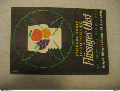 STUTTGART 1956 Fruit Juice Jus De Fruits Poster Stamp Vignette GERMANY Gastronom