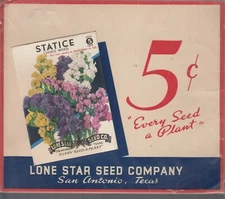 1930's lone Star Seed Co.Texas  sale's card 5¢ Static-----31